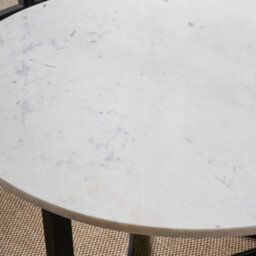 Pacific Lifestyle White Marble Round Coffee Table With Black Metal Legs 81Cm, Hendrick - thumbnail 4