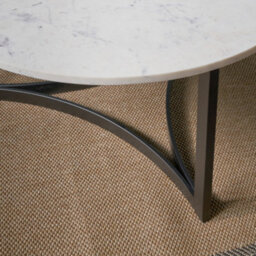 Pacific Lifestyle White Marble Round Coffee Table With Black Metal Legs 81Cm, Hendrick - thumbnail 5