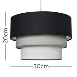 Valuelights Aztec 3 Tier Black Fabric Ceiling Light Shade (D)30Cm - thumbnail 6