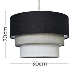 Valuelights Aztec 3 Tier Black Fabric Ceiling Light Shade (D)30Cm - thumbnail 7