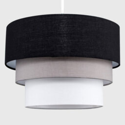 Valuelights Aztec 3 Tier Black Fabric Ceiling Light Shade (D)30Cm - thumbnail 4