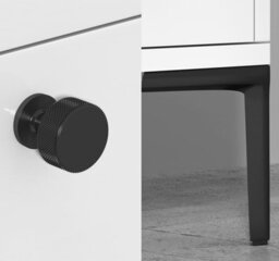 Royal Bathrooms Verona 1000mm White Floor Standing Vanity Unit 3 Drawer & Dual Side Pull Out Storage Ceramic Basin - Black Knob - thumbnail 9