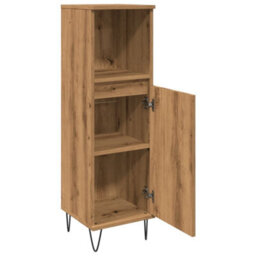 Berkfield Bathroom Cabinet Artisan Oak 30X30X100 Cm Engineered Wood - thumbnail 7