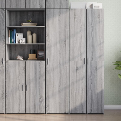 Berkfield Highboard Grey Sonoma 40X42.5X185 Cm Engineered Wood - image 1