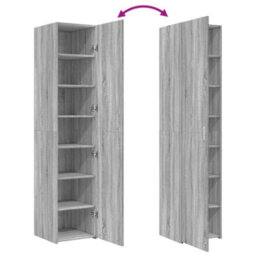 Berkfield Highboard Grey Sonoma 40X42.5X185 Cm Engineered Wood - thumbnail 7