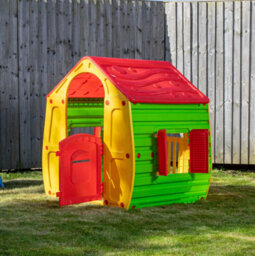Samuel Alexander 1.09M Yellow & Red Kids Indoor Outdoor Plastic Wendy House Magical Playhouse - thumbnail 3