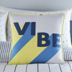 Appletree Vibe Kids Striped Navy Bedroom 100% Cotton Filled Cushion