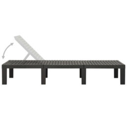 Berkfield Sun Lounger Plastic Anthracite - thumbnail 4