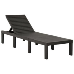 Berkfield Sun Lounger Plastic Anthracite - thumbnail 1