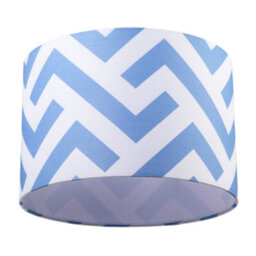 Happy Homewares Contemporary Sky Blue Fabric Lamp Shade With Geometric Chevron Pattern - thumbnail 5