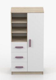 Arte Elegant Oak Sonoma And White Sideboard H1600mm W800mm D400mm - Heather Handles For Soft Interiors - thumbnail 2