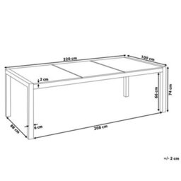 Beliani Garden Dining Table Grosseto 220 Cm 100 Cm Cracked Glass Transparent - thumbnail 3