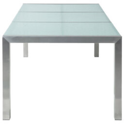 Beliani Garden Dining Table Grosseto 220 Cm 100 Cm Cracked Glass Transparent - thumbnail 6