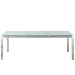 Beliani Garden Dining Table Grosseto 220 Cm 100 Cm Cracked Glass Transparent - thumbnail 5
