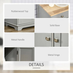 Sideboard Buffet Cabinet With Storage Cabinets And Drawers, Grey - thumbnail 4