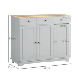 Sideboard Buffet Cabinet With Storage Cabinets And Drawers, Grey - thumbnail 2