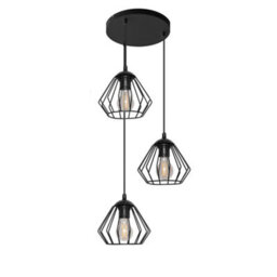 Luminosa Lighting Luminosa Agat Cluster Pendant Ceiling Light Black 38Cm