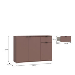 Furniture To Go Ganymede Wide 3 Door Cupboard With Drawer In Terracotta - thumbnail 9