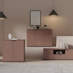 Furniture To Go Ganymede Wide 3 Door Cupboard With Drawer In Terracotta - thumbnail 6