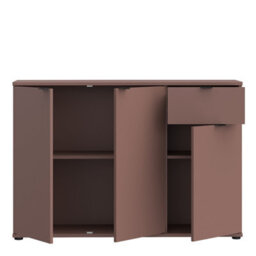 Furniture To Go Ganymede Wide 3 Door Cupboard With Drawer In Terracotta - thumbnail 5