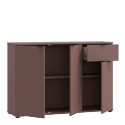 Furniture To Go Ganymede Wide 3 Door Cupboard With Drawer In Terracotta - thumbnail 4