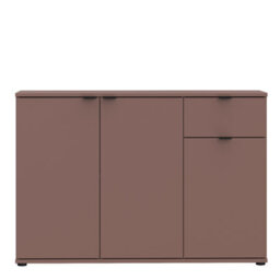 Furniture To Go Ganymede Wide 3 Door Cupboard With Drawer In Terracotta - thumbnail 3
