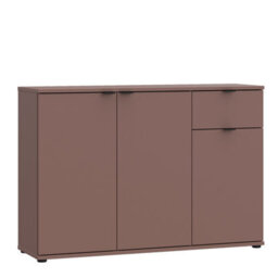Furniture To Go Ganymede Wide 3 Door Cupboard With Drawer In Terracotta - thumbnail 2