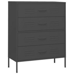 Berkfield Durable Chest Of Drawers Anthracite 80X35X101.5 Cm Steel