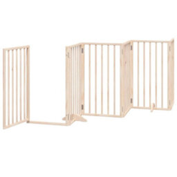 Walplus Wood Dog Gate With Door Foldable 15 Panels 750 Cm Poplar Wood - thumbnail 5