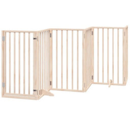 Walplus Wood Dog Gate With Door Foldable 15 Panels 750 Cm Poplar Wood - thumbnail 4