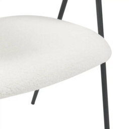Noah Set Of 2 White Sherpa Fleece Velvet Dining Chairs With Black Metal Frame - thumbnail 5