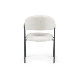 Noah Set Of 2 White Sherpa Fleece Velvet Dining Chairs With Black Metal Frame - thumbnail 3
