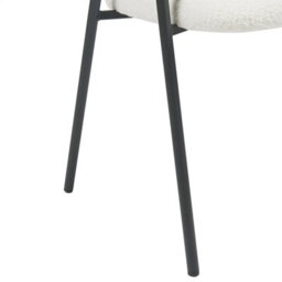 Noah Set Of 2 White Sherpa Fleece Velvet Dining Chairs With Black Metal Frame - thumbnail 6