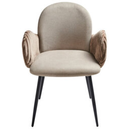 Beliani Set Of 2 Dining Chairs Amity Fabric Taupe - thumbnail 5