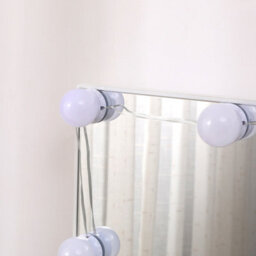 Thehotsale Hollywood-Style Mdf Dressing Table Set With Large Lighted Mirror In White - thumbnail 5
