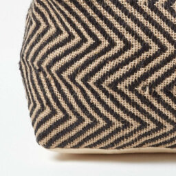 Homescapes Black And Cream Chevron Pattern Large Square Pouffe - thumbnail 4