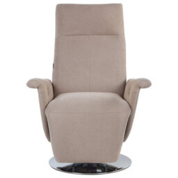 Beliani Recliner Chair Prime With Footrest Fabric Taupe - thumbnail 4