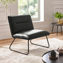 Oakham Saxon Tan Brown Faux Leather Lounge Chair - thumbnail 2