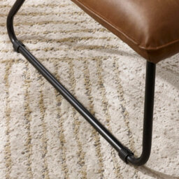 Oakham Saxon Tan Brown Faux Leather Lounge Chair - thumbnail 4