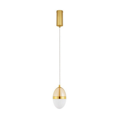Luminosa Lighting Luminosa Egna Slim Pendant Ceiling Light Opal, Cognac, Gold Led 13W 780Lm 3000K - image 1