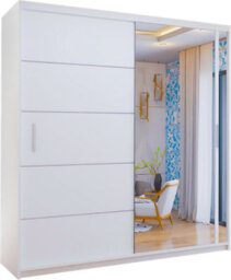 Sliding Wardrobes 4 u LTD Modern Sliding Wardrobe With Led Light And Ample Storage White 120Cm - thumbnail 1