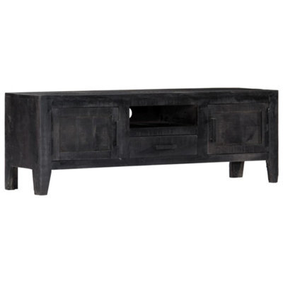 Berkfield Tv Cabinet Black 118X30X40 Cm Solid Mango Wood - image 1