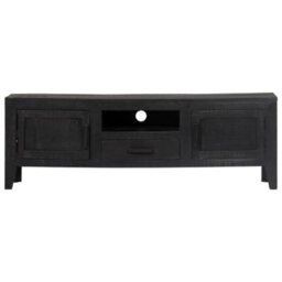 Berkfield Tv Cabinet Black 118X30X40 Cm Solid Mango Wood - thumbnail 2