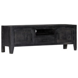 Berkfield Tv Cabinet Black 118X30X40 Cm Solid Mango Wood - thumbnail 1