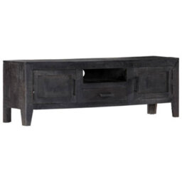 Berkfield Tv Cabinet Black 118X30X40 Cm Solid Mango Wood - thumbnail 9