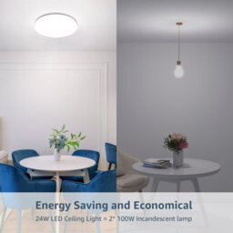 Lepro Bathroom Lights Ceiling, 24W 2400Lm Bright Led Ceiling Light, Ip54 Waterproof, Daylight White 5000K, For Living Room, 28Cm - thumbnail 5