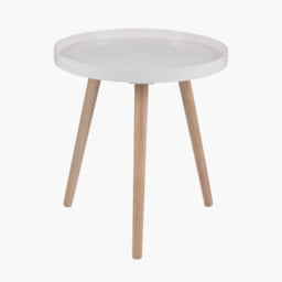 Pacific Lifestyle Small Blush Pink Round Tripod Side Table - thumbnail 3