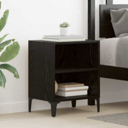 Berkfield Bedside Cabinet Black Oak 40X30X50 Cm Engineered Wood