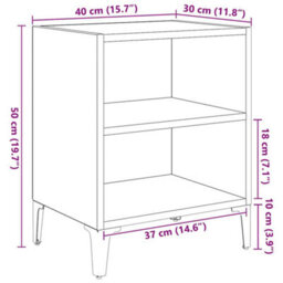 Berkfield Bedside Cabinet Black Oak 40X30X50 Cm Engineered Wood - thumbnail 9