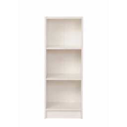 Timber Art Design White Bookcase 3 Tier Narrow Shelving Storage Unit Living Room Bedroom - thumbnail 2